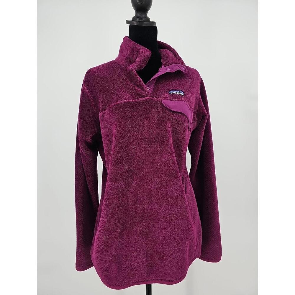 Patagonia Jacket Women's Large Eggplant Re Tool Snap T Fleece‎ Pullover Pockets